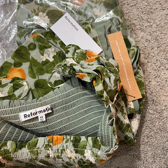 Reformation Inka Dress in Orange Grove - Picture 7 of 14